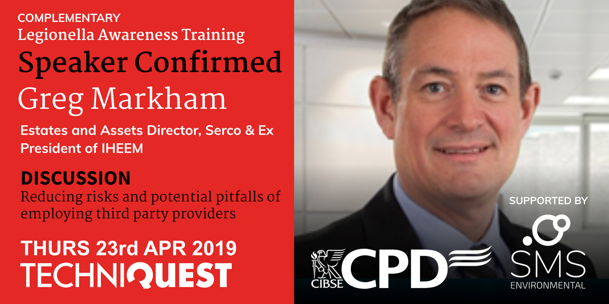 KEY SPEAKER CONFIRMED FOR LEGIONELLA TRAINING EVENT